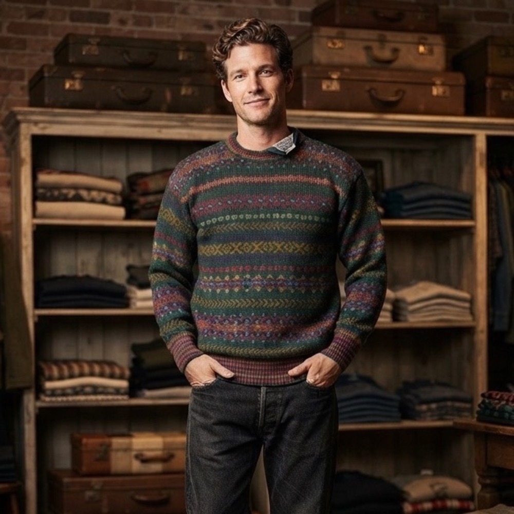 Vintage Woolrich Multicolor Patterned Men's Sweater Size L